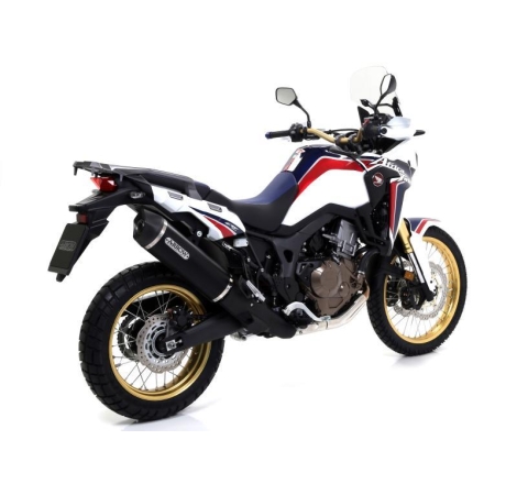Terminale Di Scarico Arrow Maxi Race-Tech Alluminio Dark C/Fond. Carby Omologato - Honda Crf 1000L Africa Twin / Adventure Sport