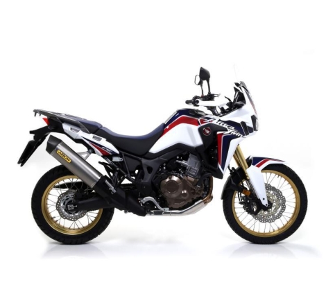 Terminale Di Scarico Arrow Maxi Race-Tech Titanio C/Fond. Carby Omologato - Honda Crf 1000L Africa Twin / Adventure Sports 1000 