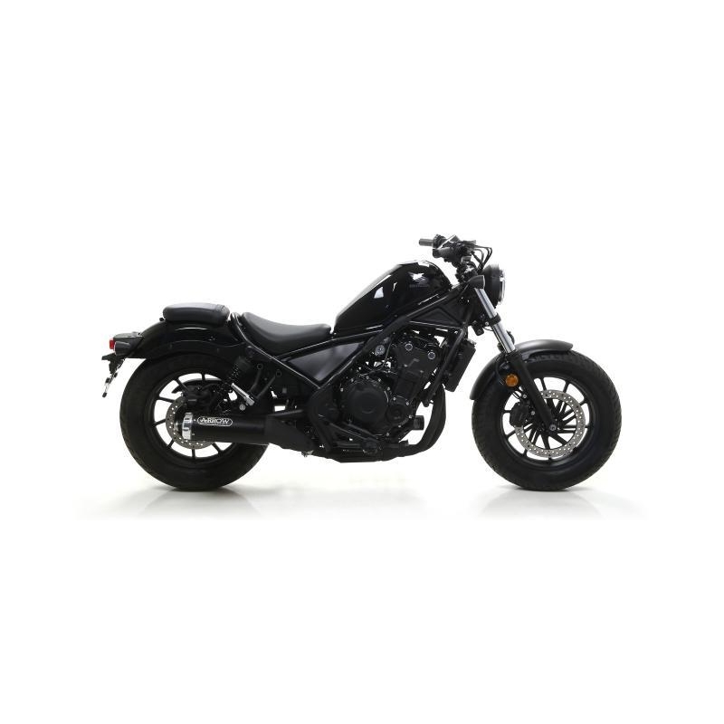 Terminale Di Scarico Arrow Rebel Nichrom Dark C/Fond. Alluminio - Honda Cmx500 Rebel '17/20