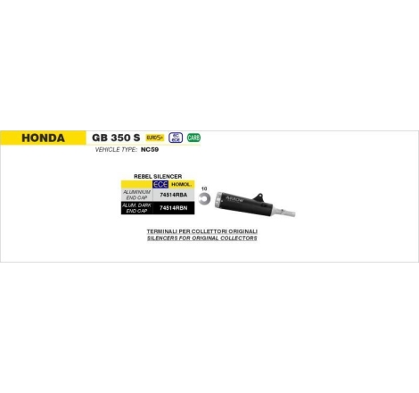 Rebel Nichrom Per Honda Gb350S E5+ 2025