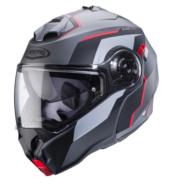 Casco Caberg Modulare Duke Evo Move Antracite Nero Rosso Opaco