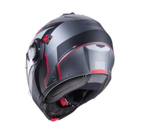 Casco Caberg Modulare Duke Evo Move Antracite Nero Rosso Opaco