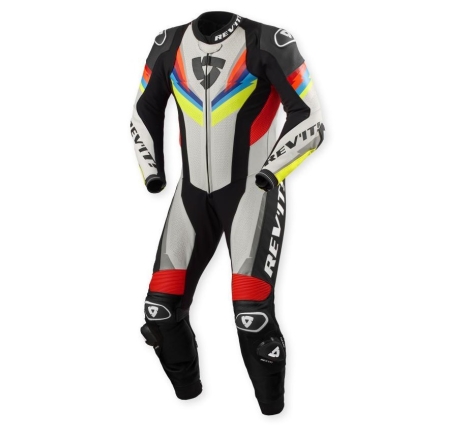 Tuta Rev'it in Pelle intera professionale Quantum 3 Grigio Chiaro Neon Giallo