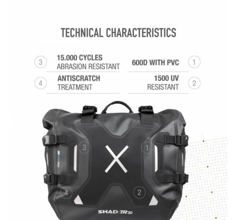 Coppia Borse laterali Shad Impermeabili Terra TR30 30 Litri ciascuna