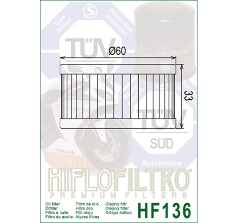 Filtro Olio Hiflo HF136 per Beta / Suzuki