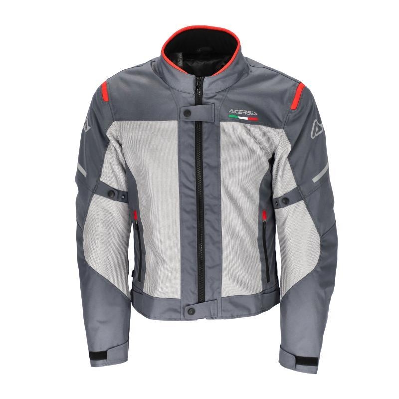 Giubbino Moto in Tessuto Acerbis Ce On Road Ruby Grigio Rosso