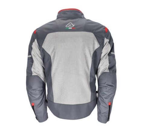Giubbino Moto in Tessuto Acerbis Ce On Road Ruby Grigio Rosso