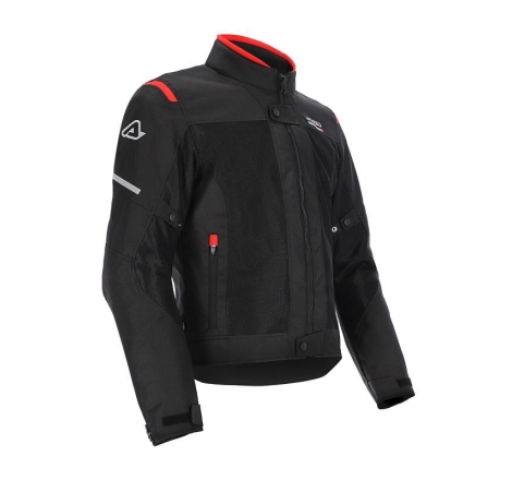 Giubbino Moto in Tessuto Acerbis Ce On Road Ruby Nero Bianco