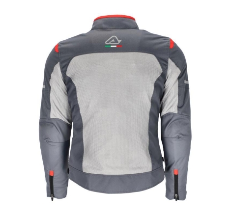 Giubbino Moto in Tessuto Acerbis Ce On Road Ruby Donna Grigio Rosso