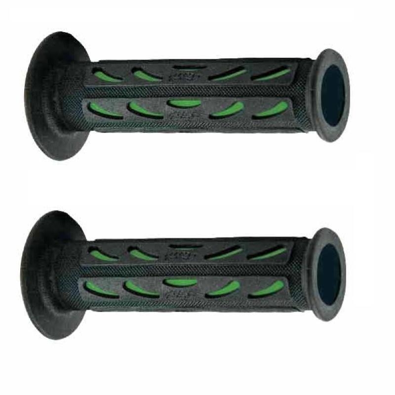 Manopole Pro Grip 724 Dual Density Stradali Colore Nero Verde con Foro Laterale
