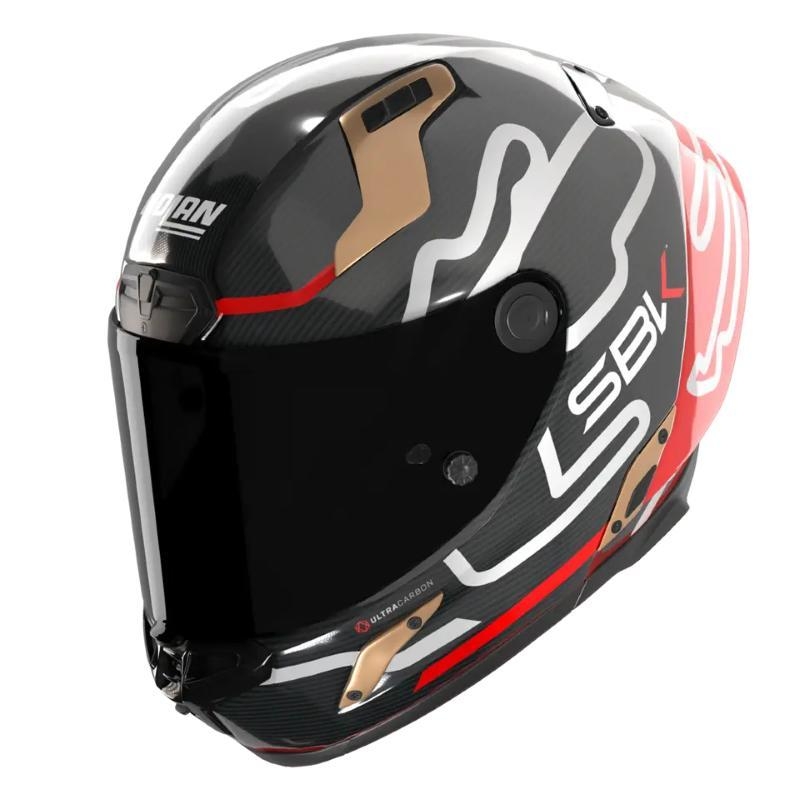 Casco Integrale Nolan X-804 RS ULTRA CARBON BLOCCO SBK Carbonio Rosso Oro