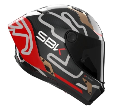 Casco Integrale Nolan X-804 RS ULTRA CARBON BLOCCO SBK Carbonio Rosso Oro