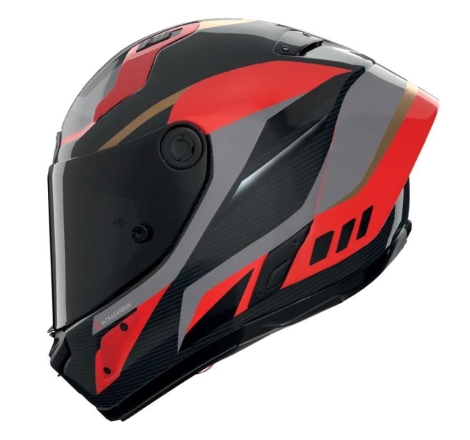Casco Integrale Nolan X-804 RS ULTRA CARBON LESMO Carbonio Rosso Grigio Oro