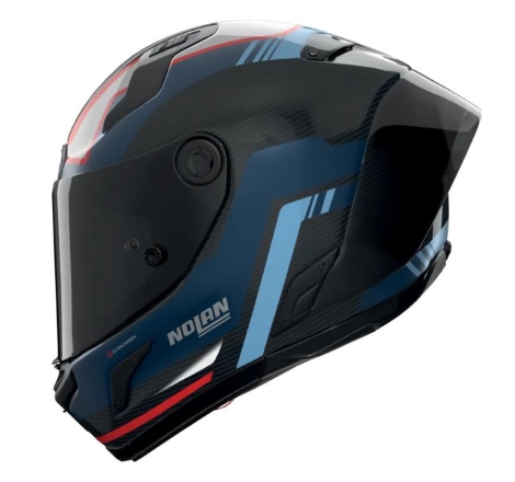 Casco Integrale Nolan X-804 RS ULTRA CARBON PIEGA Carbonio Blu Azzuro Rosso