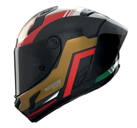 Casco Integrale Nolan X-804 RS ULTRA CARBON PIEGA Carbonio Oro Rosso Verde