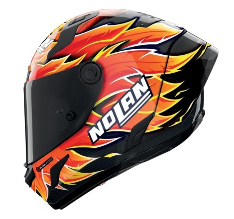 Casco Integrale Nolan X-804 RS ULTRA CARBON REPLICA IANNONE Rosso Arancio Giallo