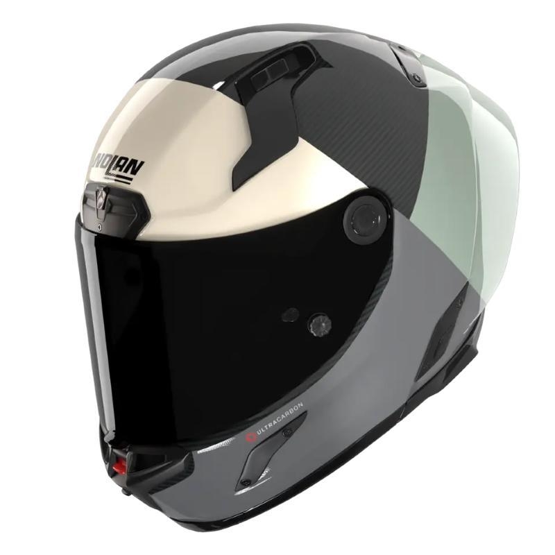 Casco Integrale Nolan X-804 RS ULTRA CARBON BLOCCO Carbonio Verde Grigio Antracite Avorio