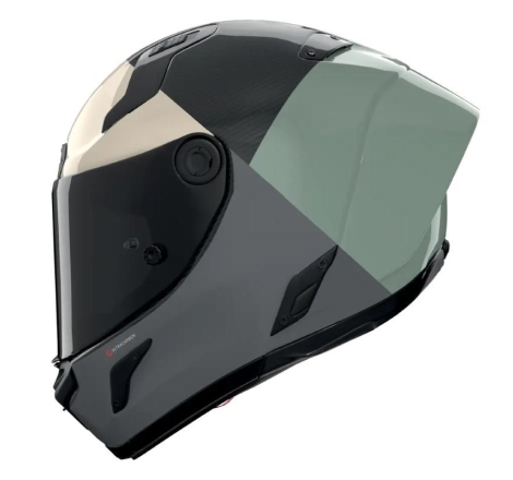 Casco Integrale Nolan X-804 RS ULTRA CARBON BLOCCO Carbonio Verde Grigio Antracite Avorio