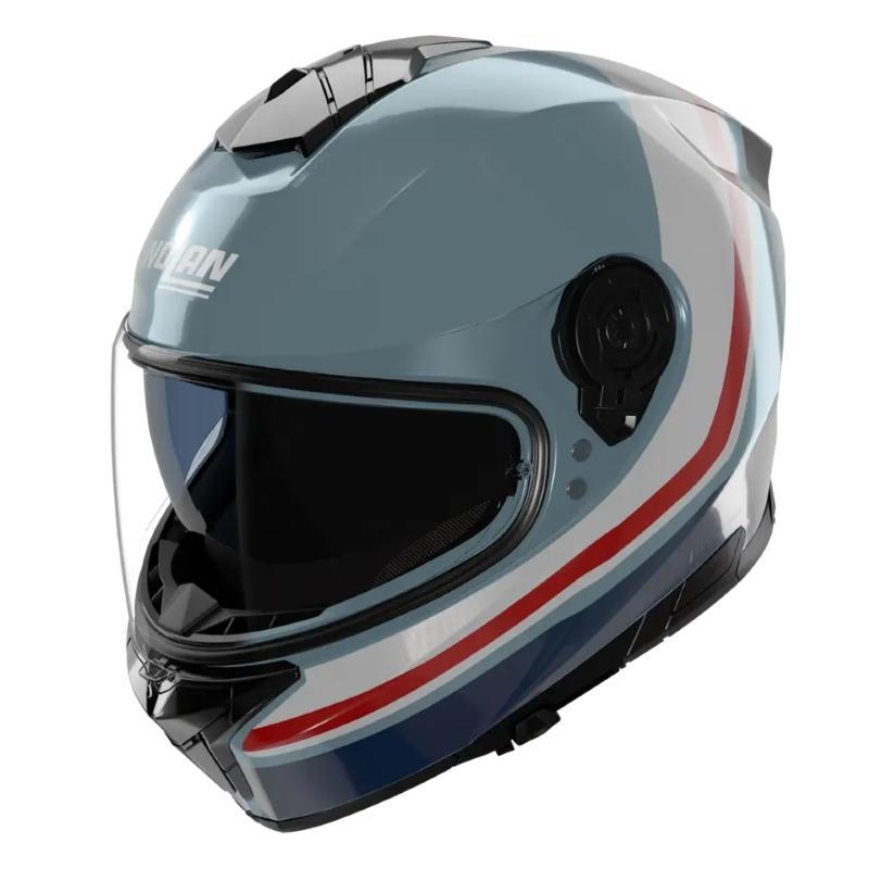 Casco Integrale Nolan N80-8 INCLINE Blu Grigio Bianco Rosso