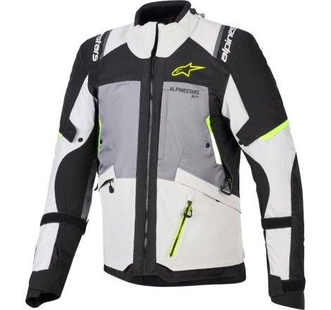 Giacca moto in tessuto Alpinestrs Andes V4 Drystar Grigio Giallo Fluo