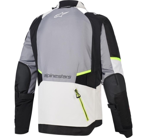 Giacca moto in tessuto Alpinestrs Andes V4 Drystar Grigio Giallo Fluo