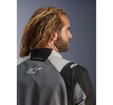 Giacca moto in tessuto Alpinestrs Andes V4 Drystar Grigio Giallo Fluo