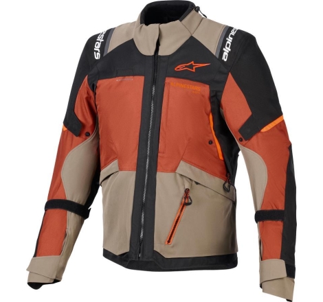 Giacca moto in tessuto Alpinestrs Andes V4 Drystar Noce Ruggine Nero