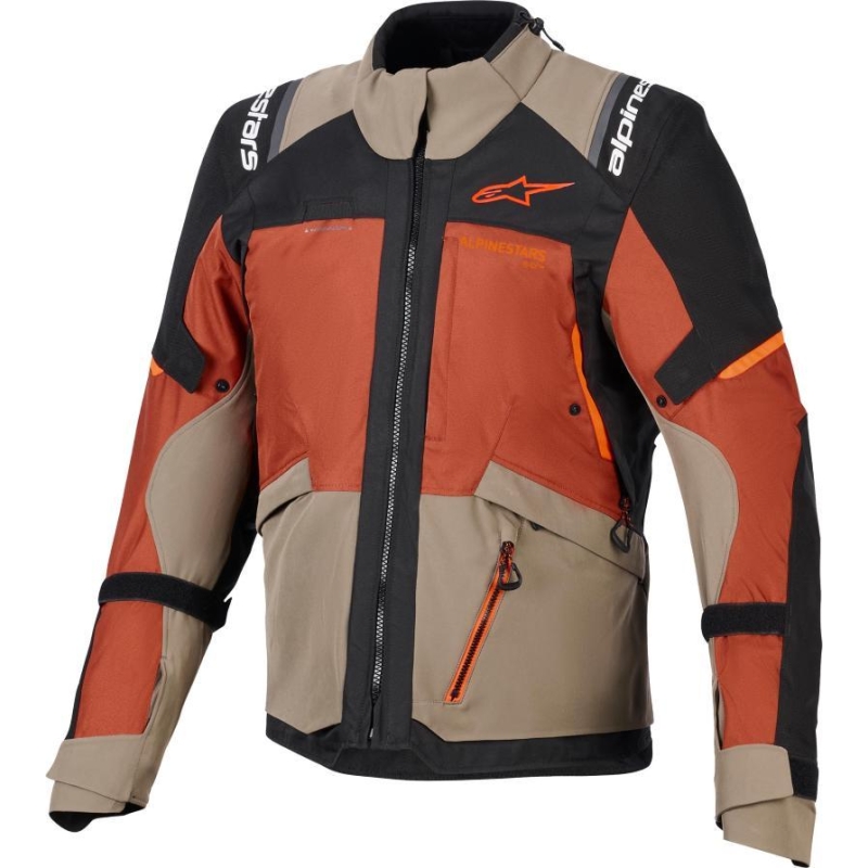 Giacca moto in tessuto Alpinestrs Andes V4 Drystar Noce Ruggine Nero