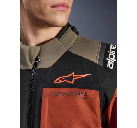 Giacca moto in tessuto Alpinestrs Andes V4 Drystar Noce Ruggine Nero