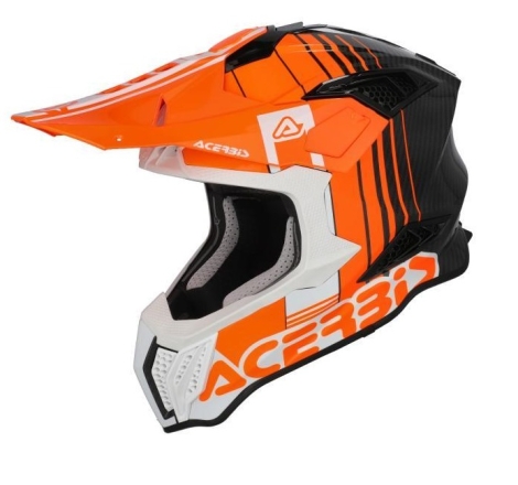 Casco Cross Acerbis Airstrike-C Carbonio Arancio Bianco