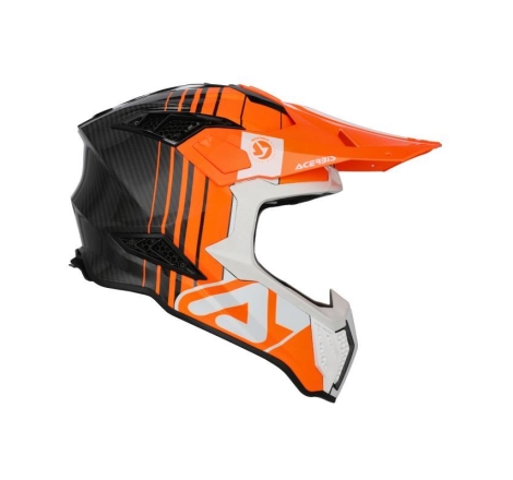 Casco Cross Acerbis Airstrike-C Carbonio Arancio Bianco
