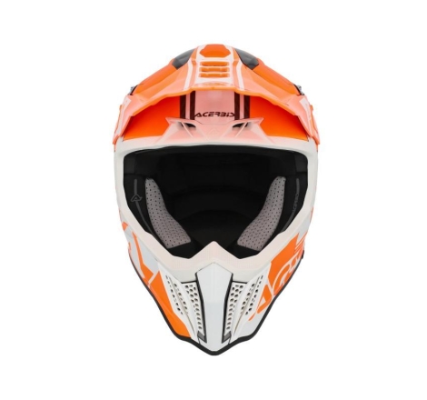 Casco Cross Acerbis Airstrike-C Carbonio Arancio Bianco
