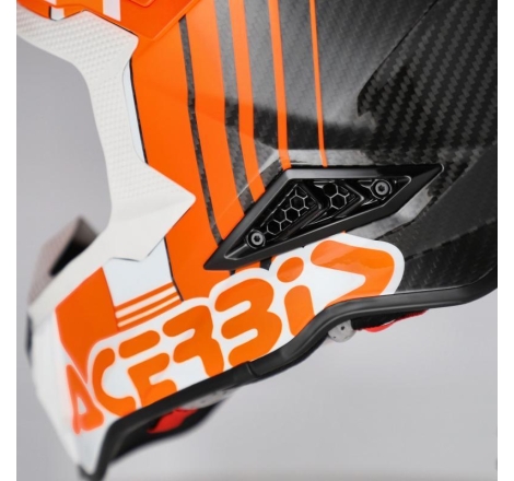 Casco Cross Acerbis Airstrike-C Carbonio Arancio Bianco