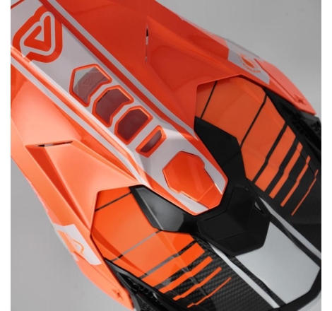 Casco Cross Acerbis Airstrike-C Carbonio Arancio Bianco