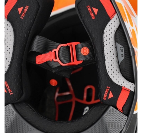 Casco Cross Acerbis Airstrike-C Carbonio Arancio Bianco