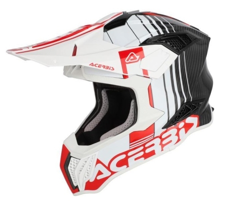 Casco Cross Acerbis Airstrike-C Carbonio Bianco Rosso