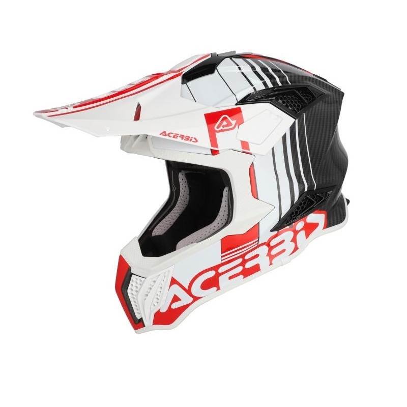 Casco Cross Acerbis Airstrike-C Carbonio Bianco Rosso