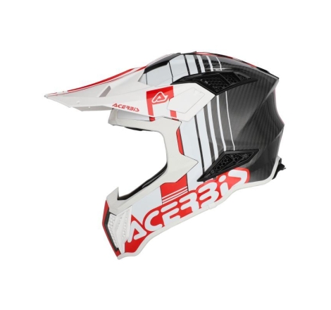 Casco Cross Acerbis Airstrike-C Carbonio Bianco Rosso