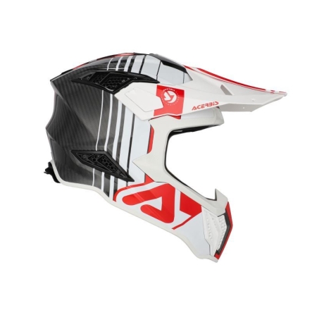 Casco Cross Acerbis Airstrike-C Carbonio Bianco Rosso