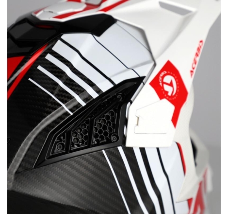 Casco Cross Acerbis Airstrike-C Carbonio Bianco Rosso