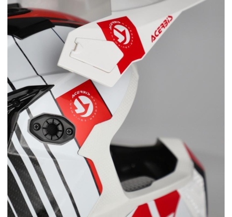 Casco Cross Acerbis Airstrike-C Carbonio Bianco Rosso