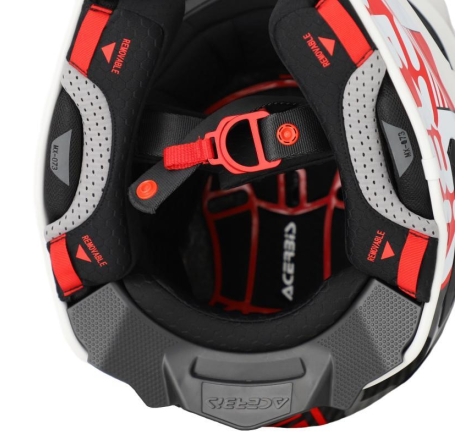 Casco Cross Acerbis Airstrike-C Carbonio Bianco Rosso