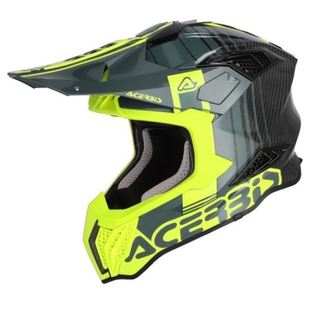 Casco Cross Acerbis Airstrike-C Carbonio Nero Giallo Fluo