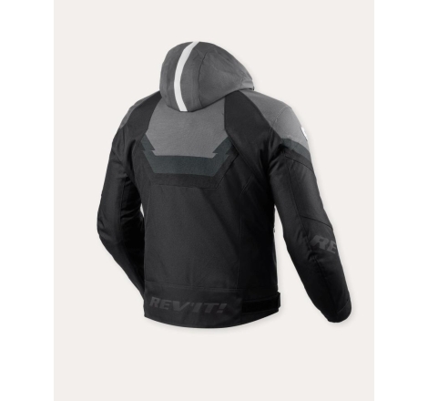 Giubbino moto in tessuto Rev'it Quantum 3 H2O Impermeabile Nero Grigio