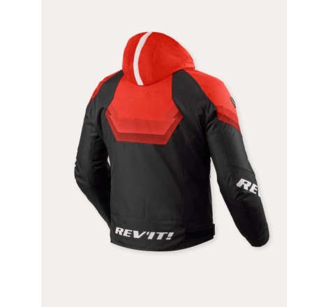 Giubbino moto in tessuto  Rev'it Quantum 3 H2O Impermeabile Nero Rosso