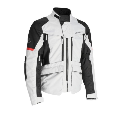 Giacca moto Acerbis CE X-X-ROVER Triplo Strato Grigio Rosso
