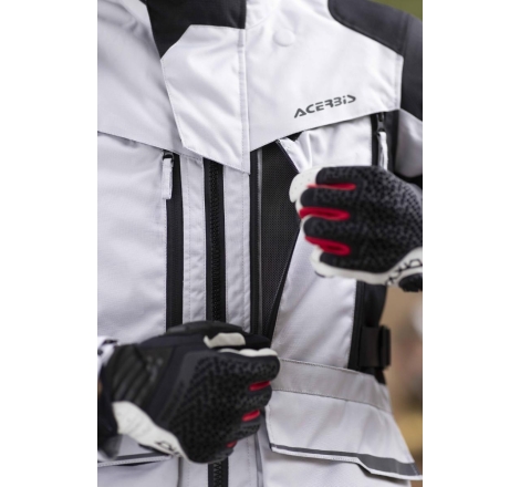 Giacca moto Acerbis CE X-X-ROVER Triplo Strato Grigio Rosso