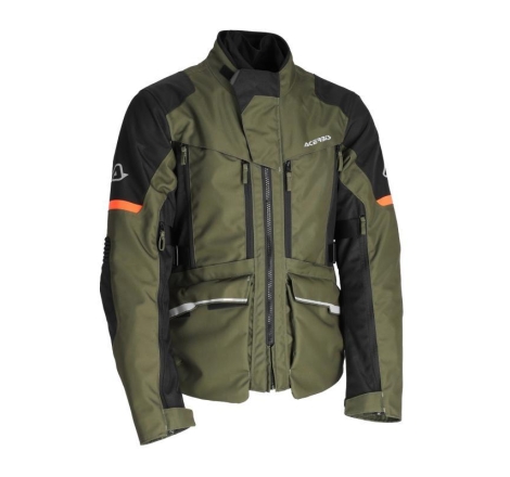Giacca moto Acerbis CE X-X-ROVER Triplo Strato Verde Arancio