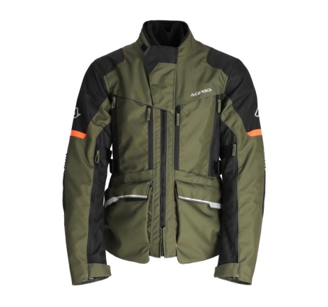 Giacca moto Acerbis CE X-X-ROVER Triplo Strato Verde Arancio