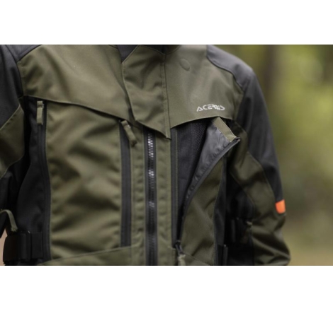 Giacca moto Acerbis CE X-X-ROVER Triplo Strato Verde Arancio